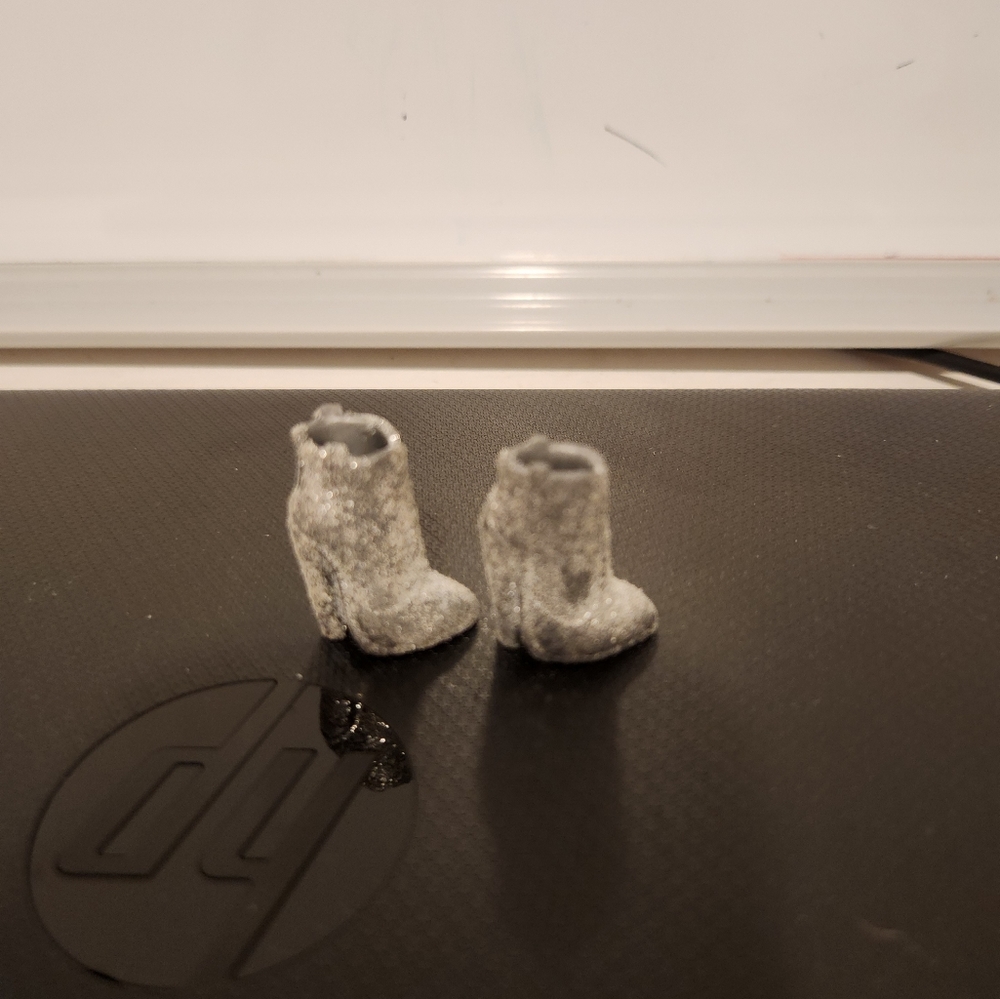 LOL Surprise doll silver glittery replacement boots.